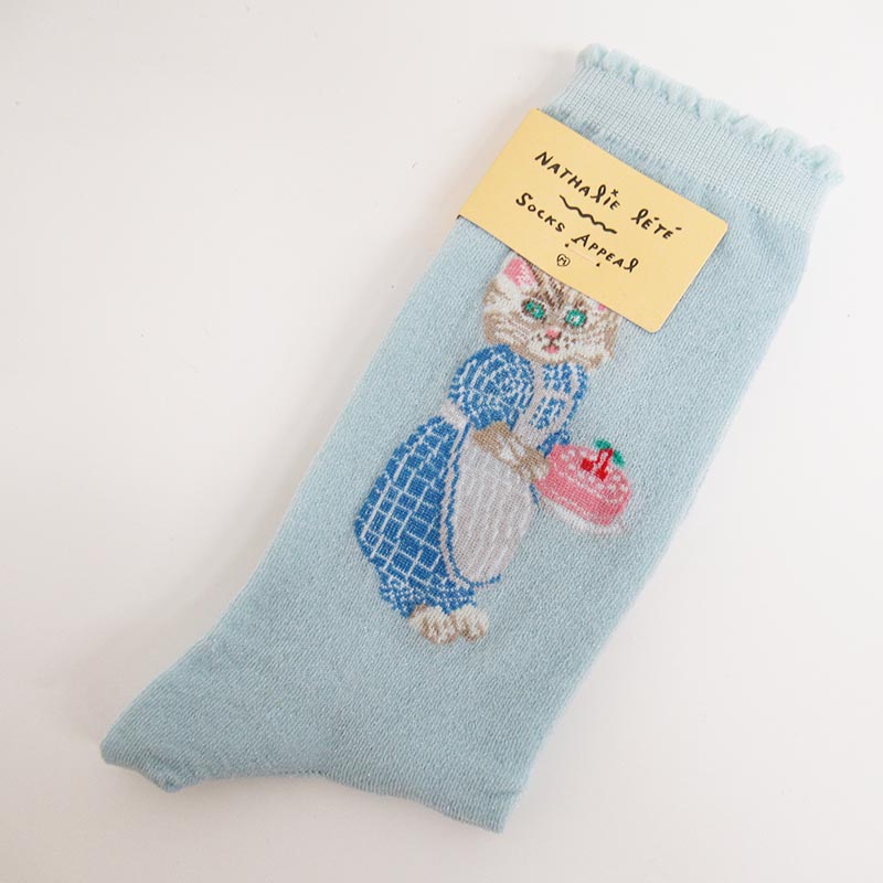 Nathalie Lete ソックス /NAT 50D glitter cake cat
